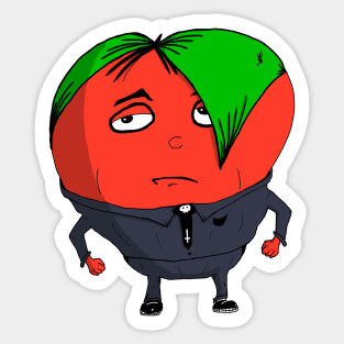 Emo Tomato from The Nightshades Goth Vegetable Family Sticker